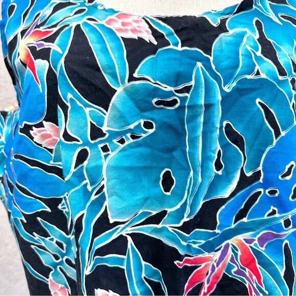 Hilo Hattie vintage‎ crop sleeveless boxy top Size XL Tropical Print 100% cotton - Picture 7 of 12
